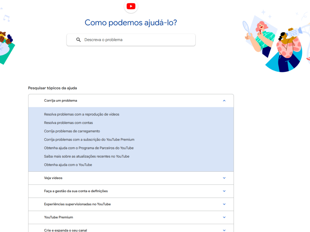 Youtube central de ajuda para canais hackeados