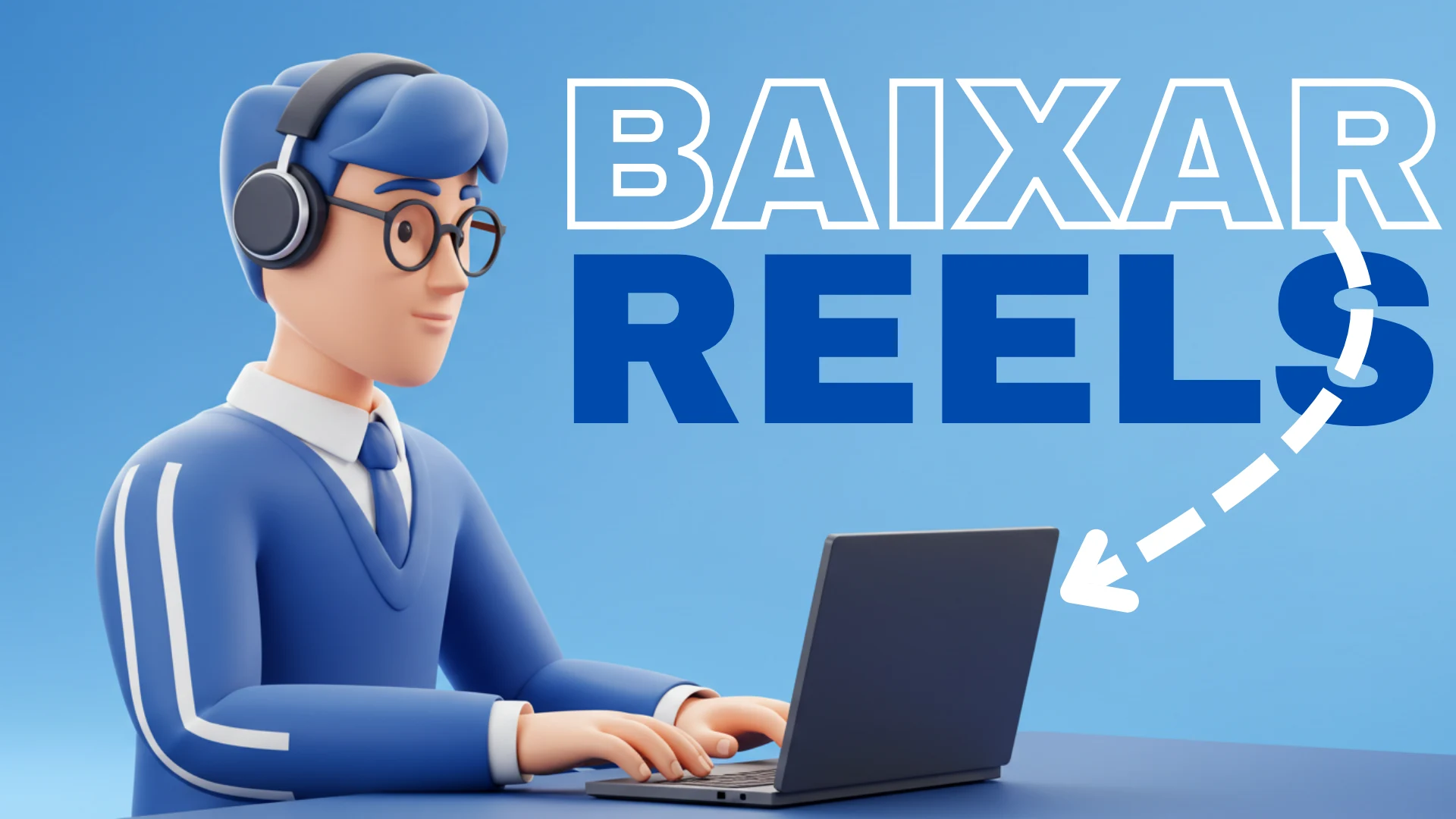 Ilustração de um homem observando no computador maneira de como baixar reels do facebook pelo seu computador em 2025