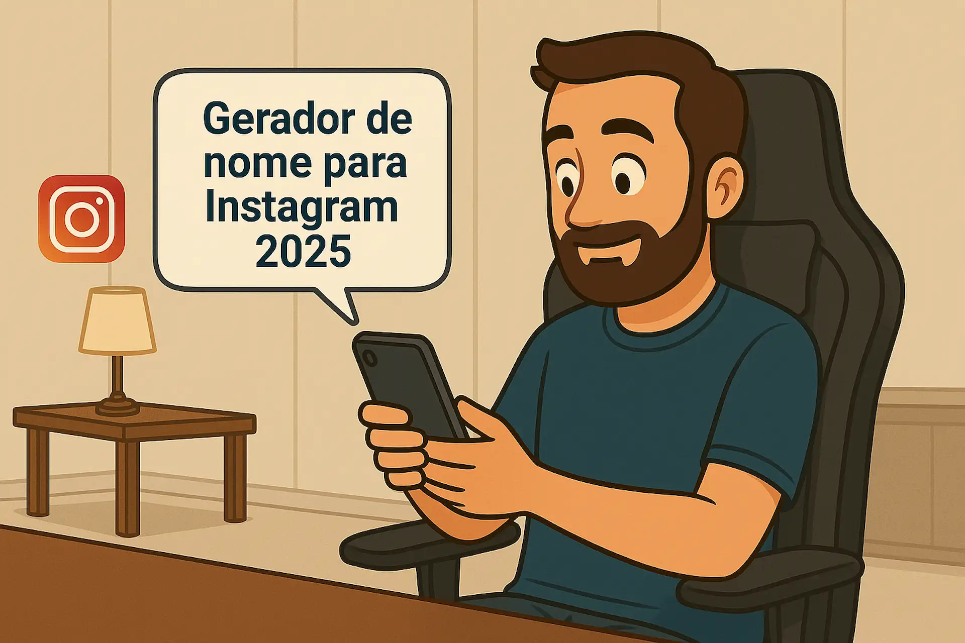 Ilustração de alta qualidade para gerador de nomes para instagram 2025