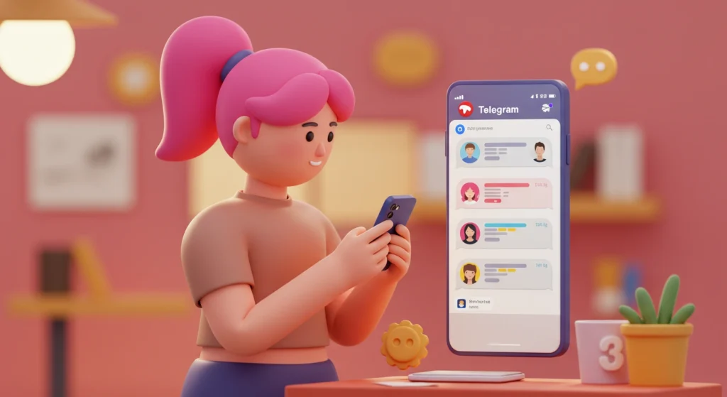 ilustração em 3d para comprar membros em canal ou grupo do telegram